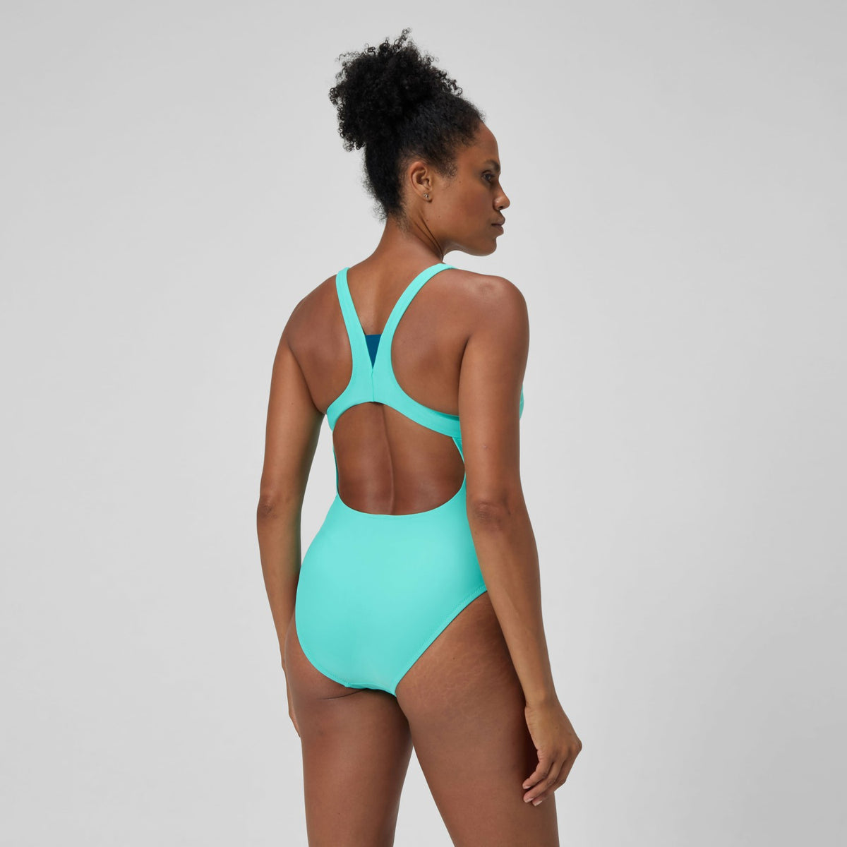 Speedo Solid Highneck One Piece Turquoise