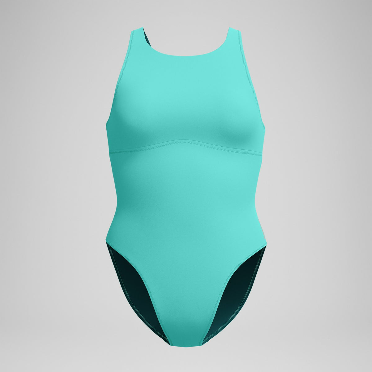 Speedo Solid Highneck One Piece Turquoise