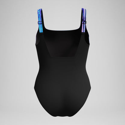 Speedo Shaping Printed Contour Eclipse Swimsuit Black/Purple