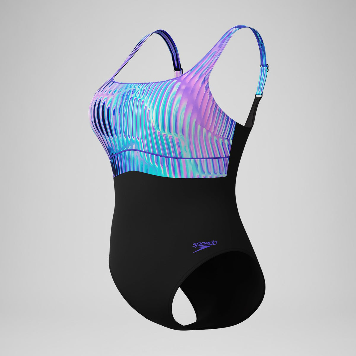 Speedo Shaping Printed Contour Eclipse Swimsuit Black/Purple