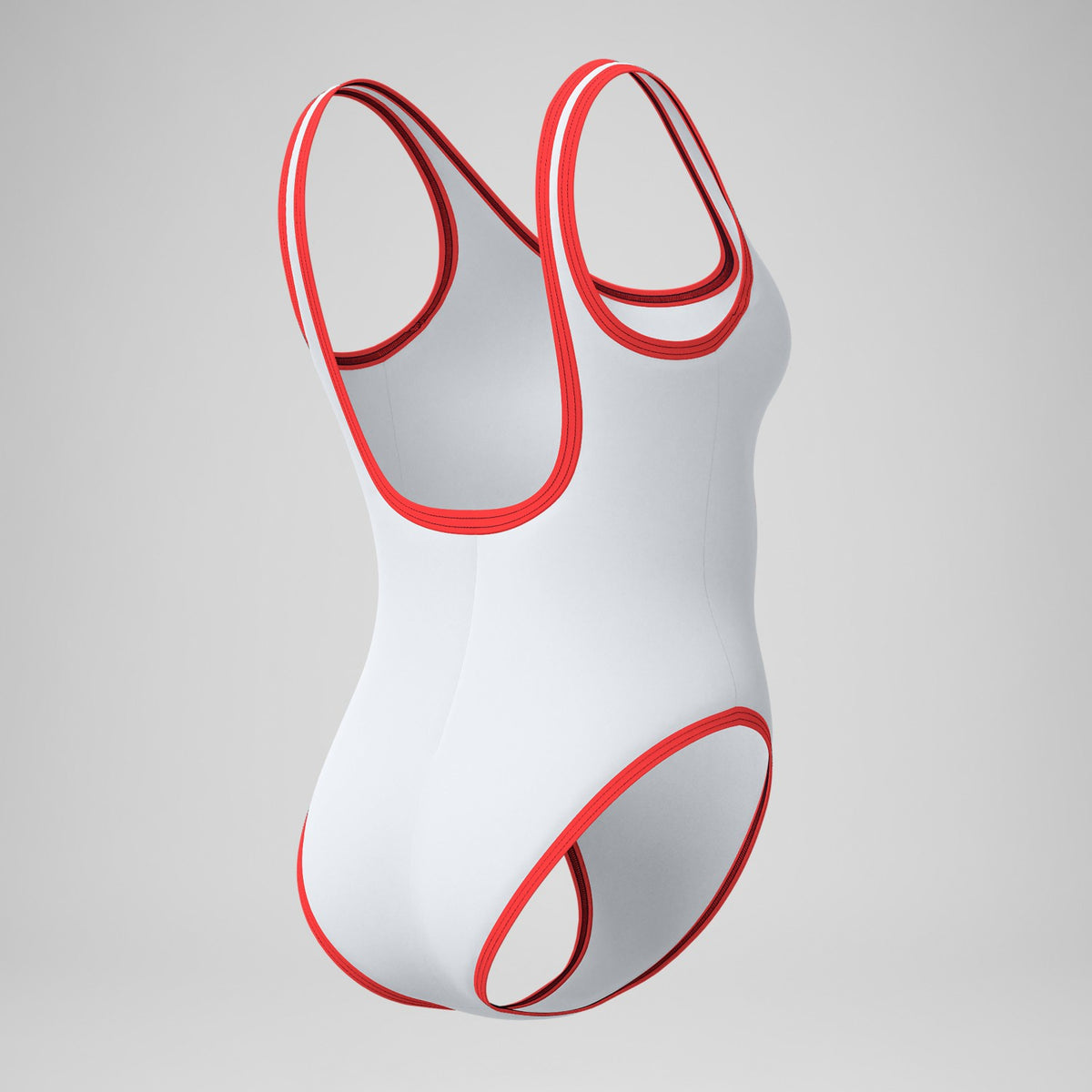Speedo Jetstream Solid Bound Scoop Swimsuit Red/White