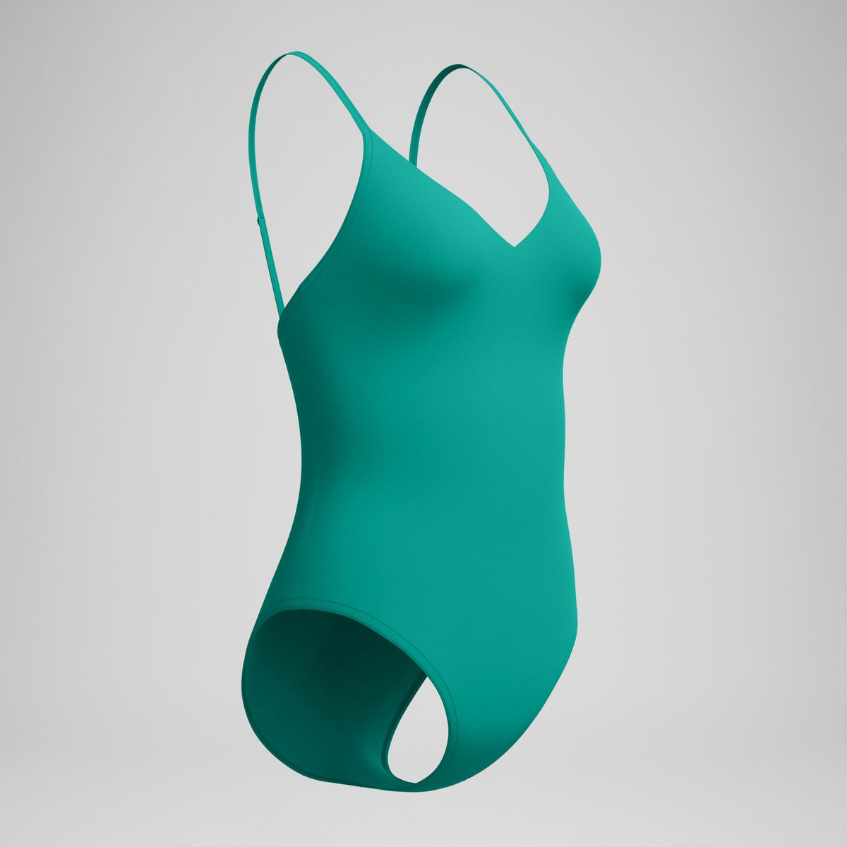 Speedo Solid V-Neck One Piece Teal