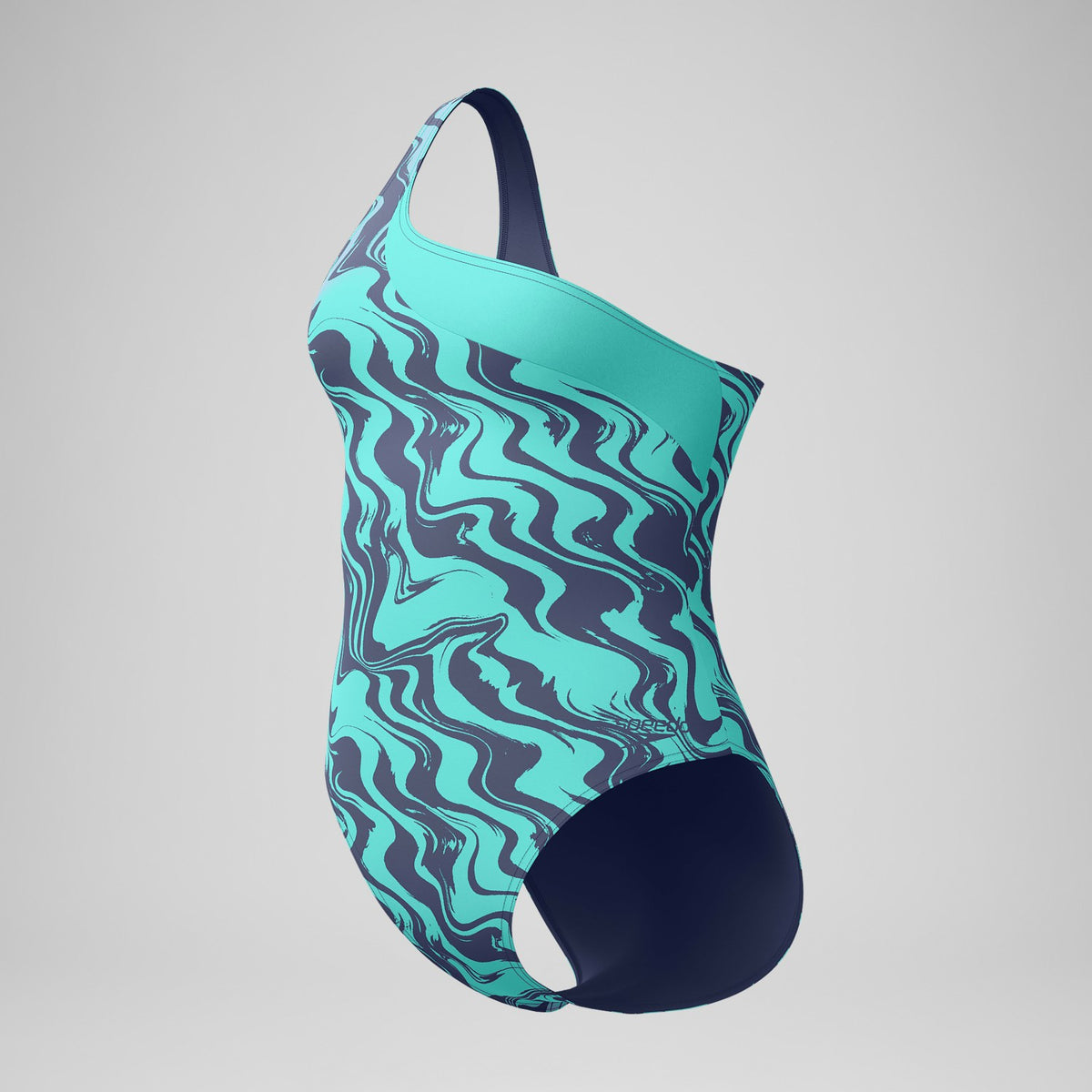 Speedo Asymmetric Swimsuit Turquoise/Grey