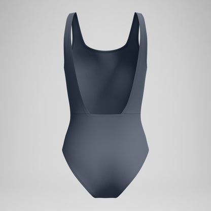 Speedo Logo Square Back Swimsuit Grey/Turquoise