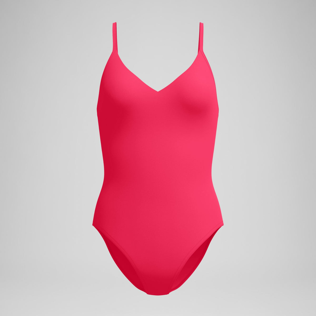 Speedo Solid V-Neck Swimsuit Ruby