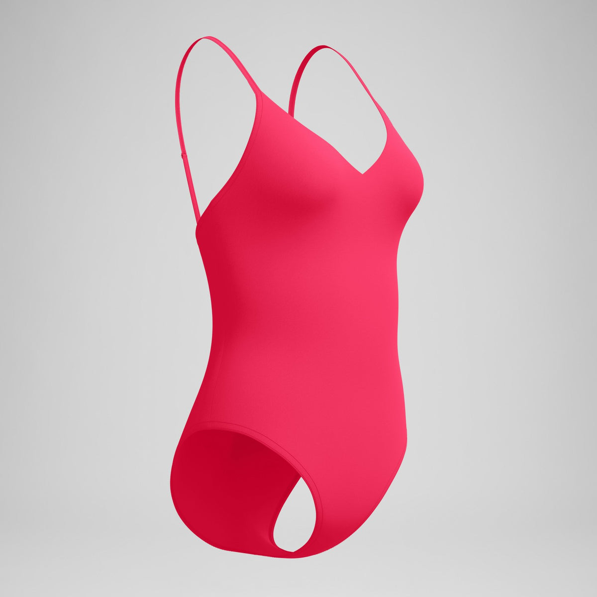 Speedo Solid V-Neck Swimsuit Ruby