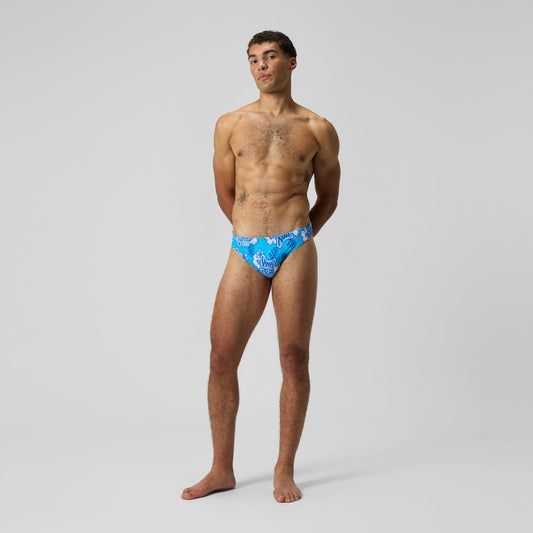 Speedo Print Beachstar Brief Light Blue/White
