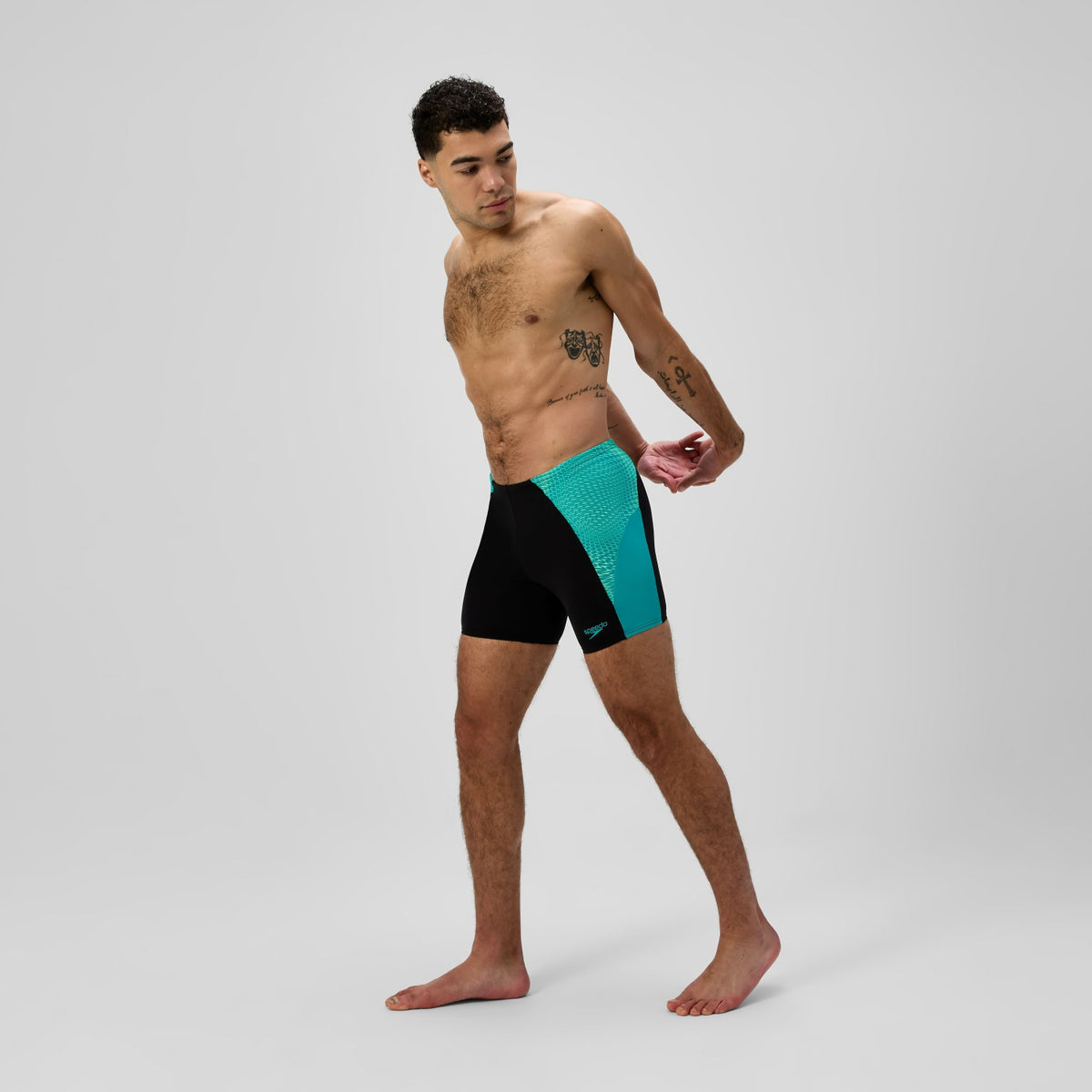 Speedo Endurance+ MAX Splice Mid Jammer Black/Turquoise