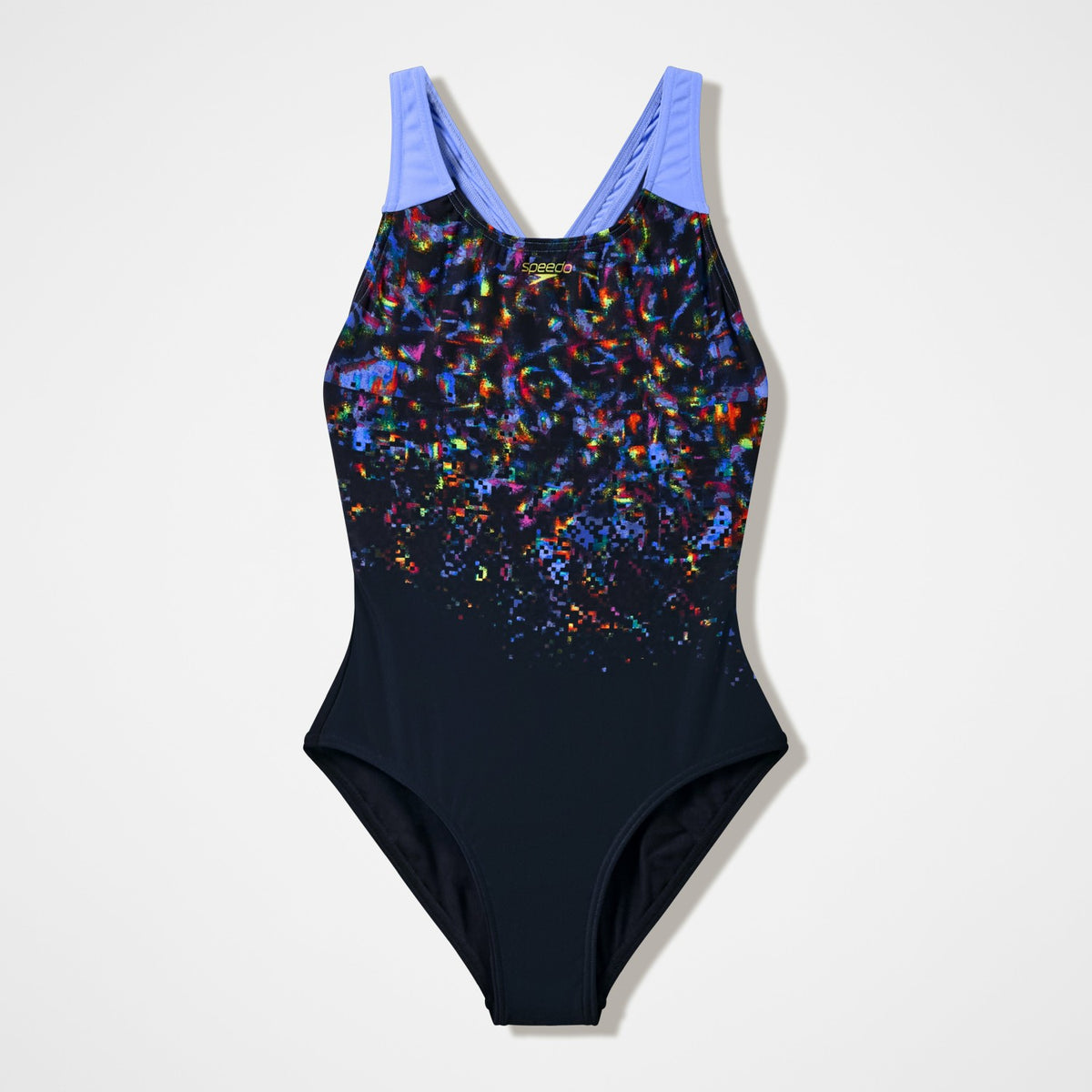 Speedo Girls Printed Splashback Swimsuit Black/Purple