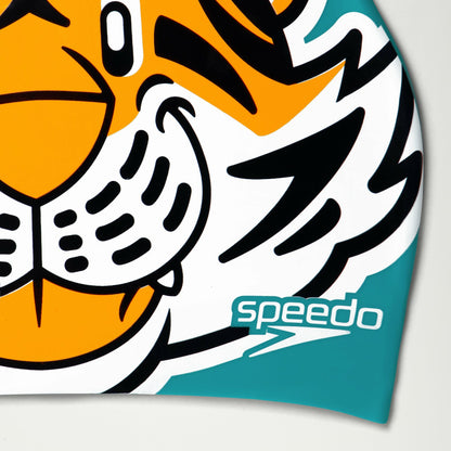 Speedo Infant Learn to Swim Aanadi Tiger Cub Cap Orange