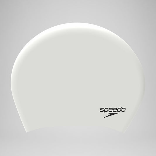 Speedo Unisex Long Hair Silicone Cap White/Black
