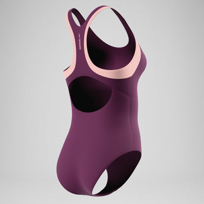 Speedo Colourblock Racerback Swimsuit Dark Pink