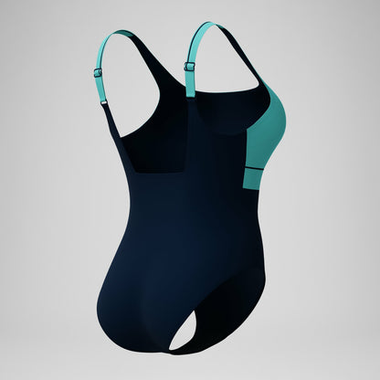 Speedo Shaping Contour Eclipse Swimsuit Navy/Turquoise