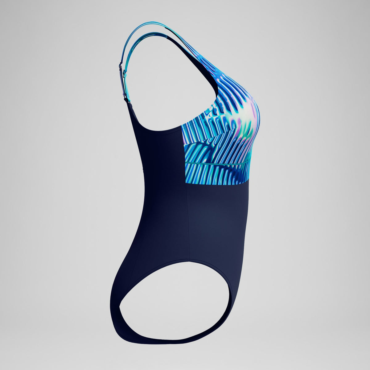 Speedo Shaping Printed Contour Eclipse Swimsuit Navy /Green