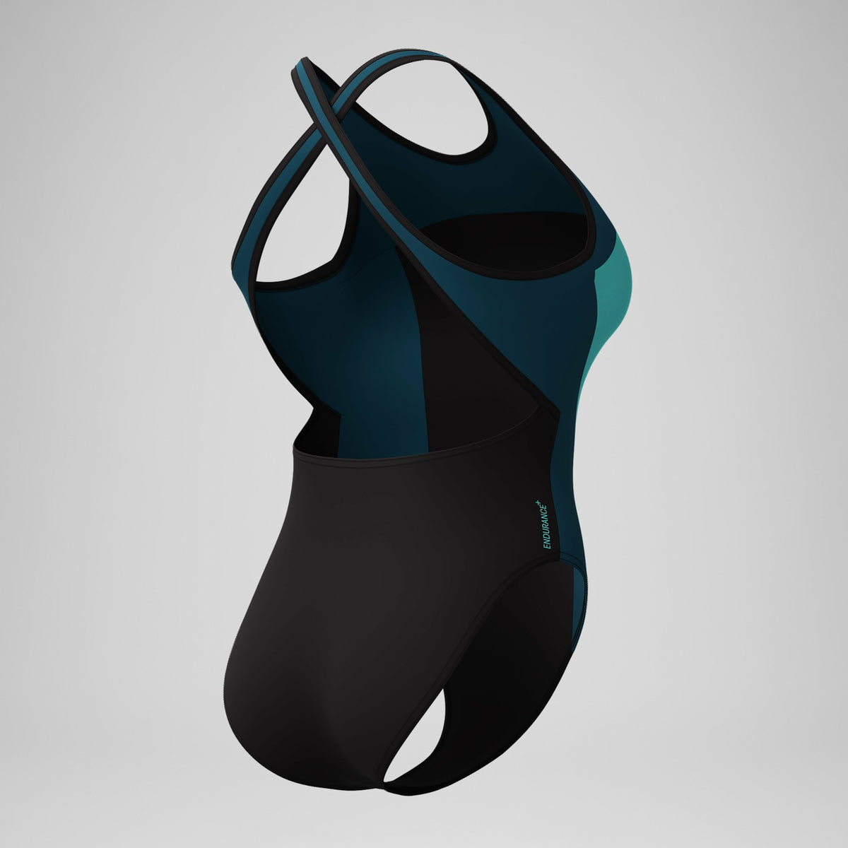 Speedo Highneck Splice Crossback Swimsuit DarkTeal/Green