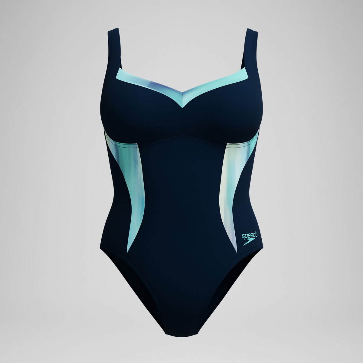 Speedo Shaping Printed LunaElustre Swimsuit Navy/Green