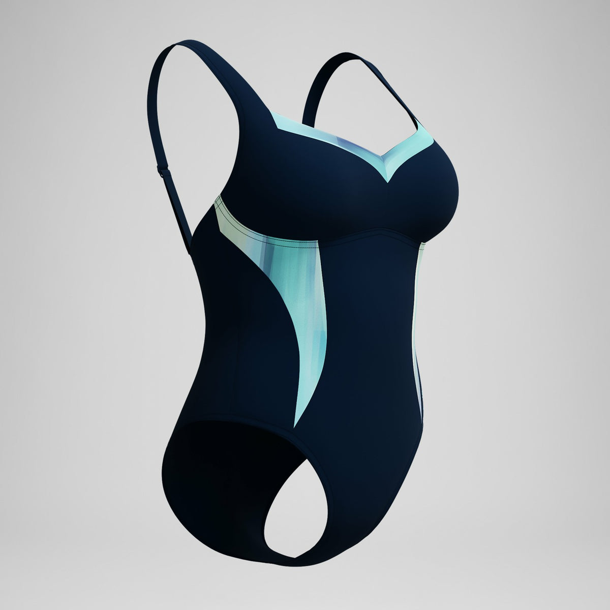 Speedo Shaping Printed LunaElustre Swimsuit Navy/Green