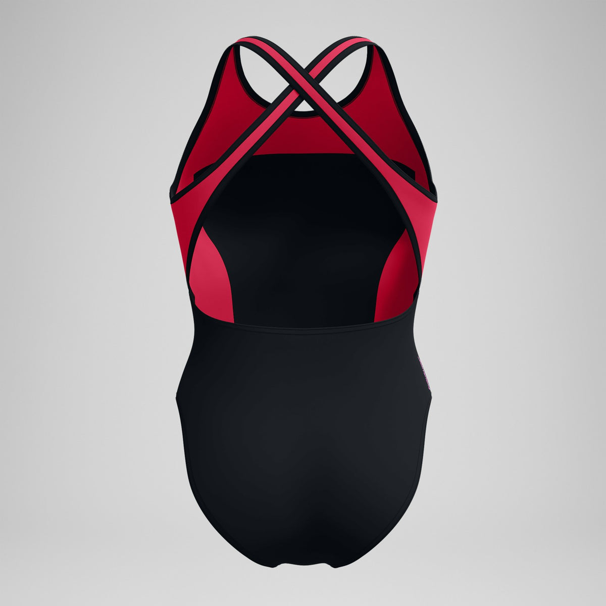 Speedo Highneck Splice Crossback Swimsuit Black/Pink