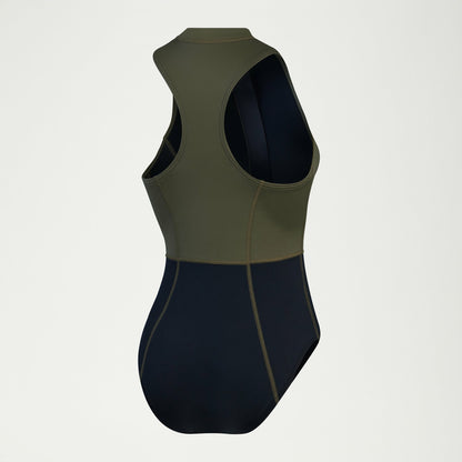 Speedo Sleeveless Thermal Swimsuit Black/Green