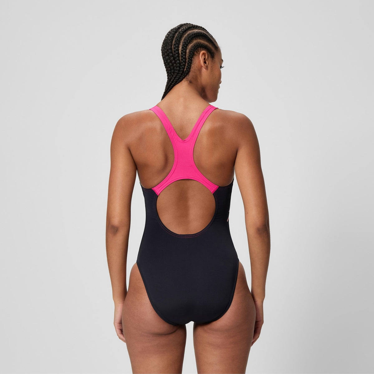 Speedo Medley Logo Medalist Swimsuit Black/Pink