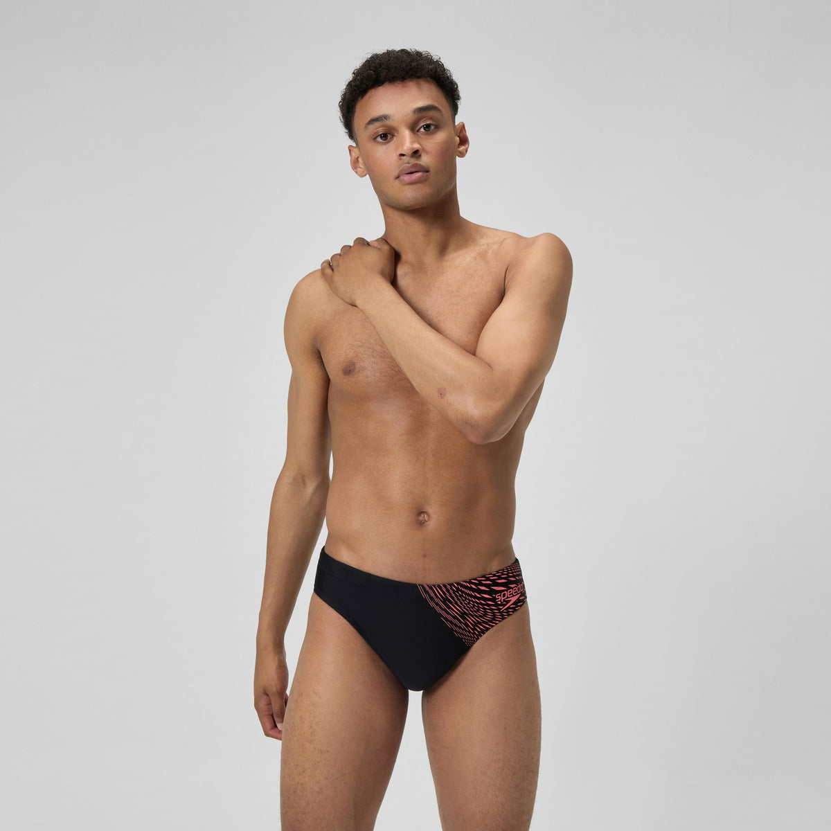Speedo Medley Logo Brief Black/Coral