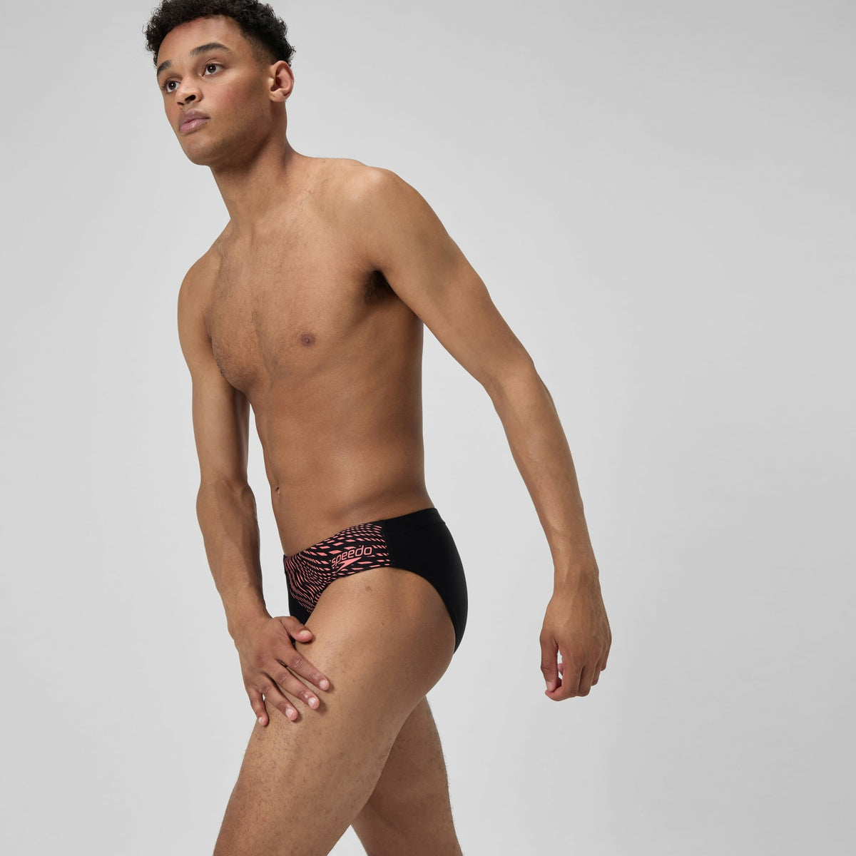 Speedo Medley Logo Brief Black/Coral