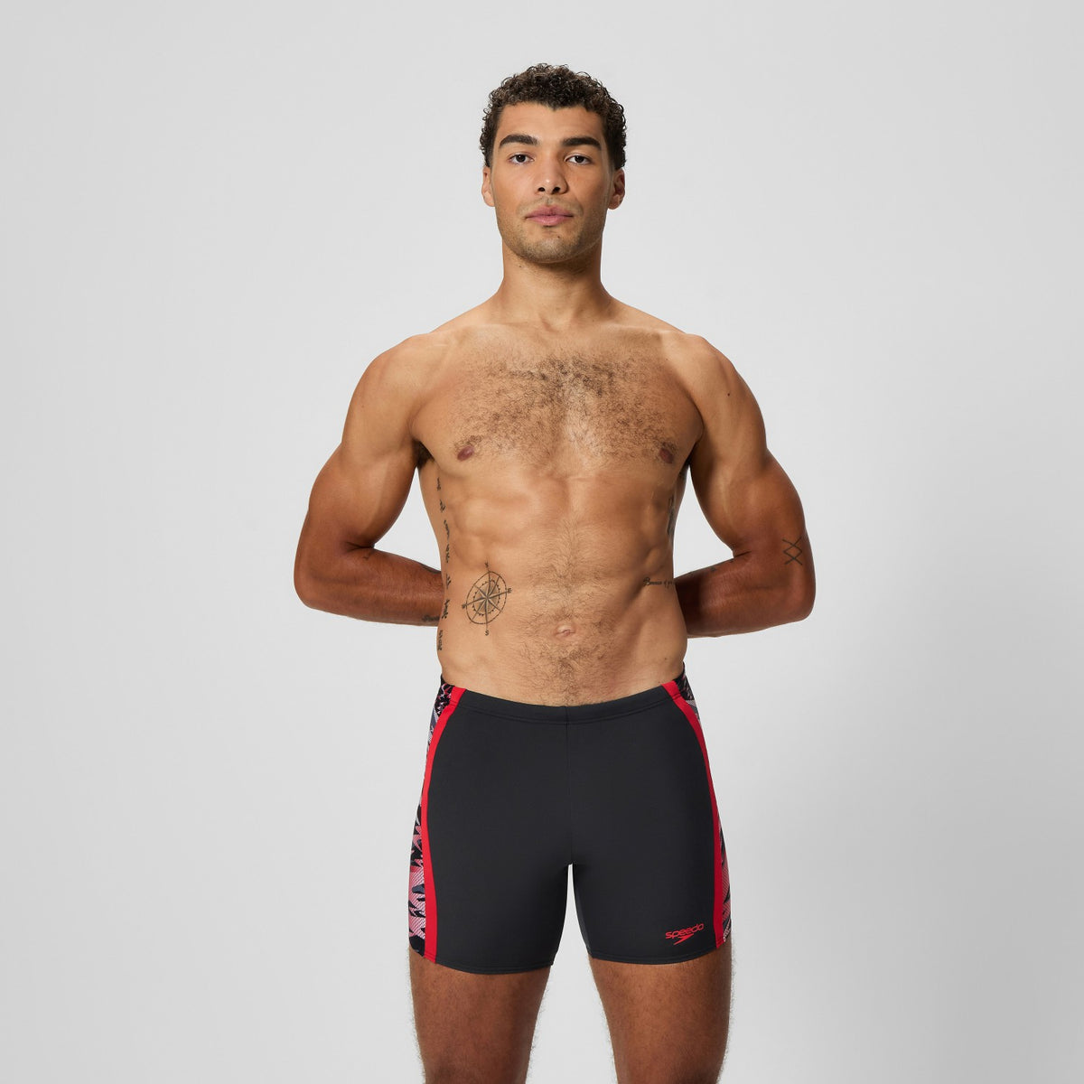 Speedo Hyperboom Splice Mid Jammer Black/Red