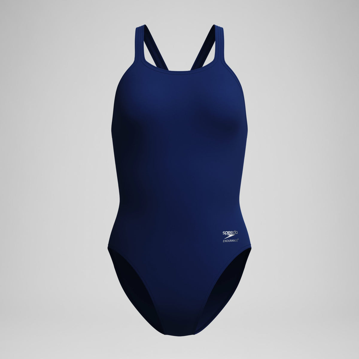 Speedo Solid Leaderback Swimsuit Navy