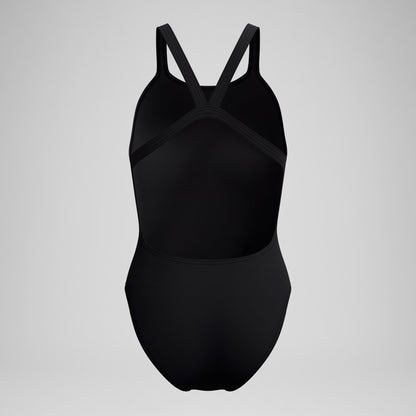 Speedo Solid Leaderback Swimsuit Black