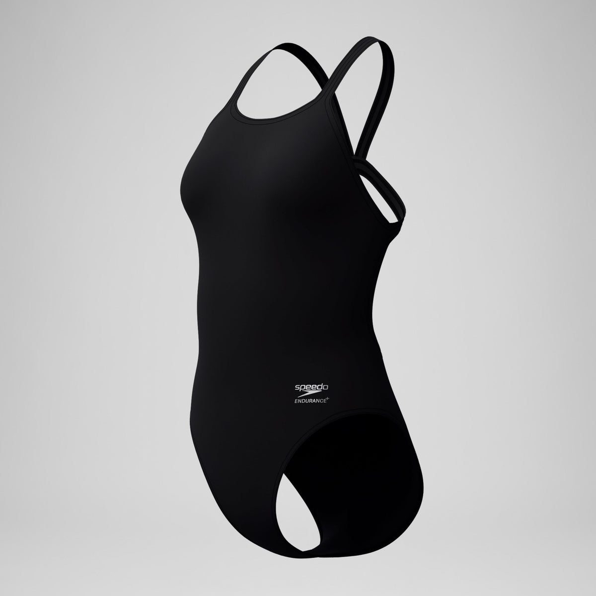 Speedo Solid Leaderback Swimsuit Black