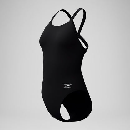 Speedo Solid Leaderback Swimsuit Black