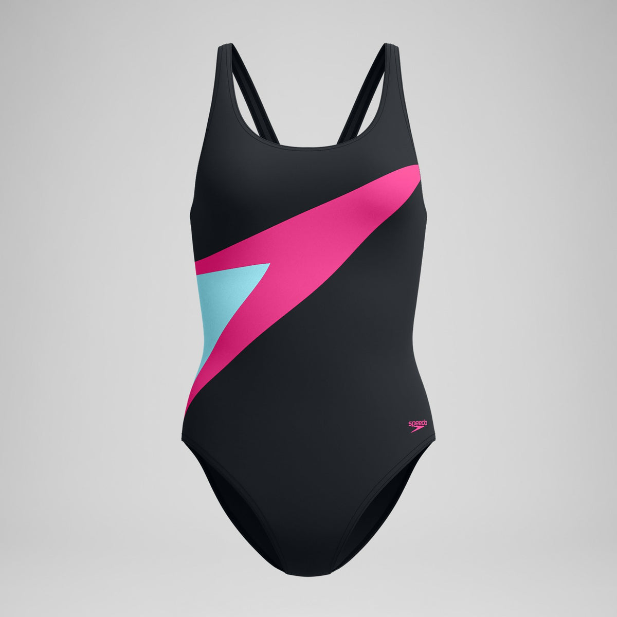 Speedo Hyperboom Butterfly Back Swimsuit Black/Pink