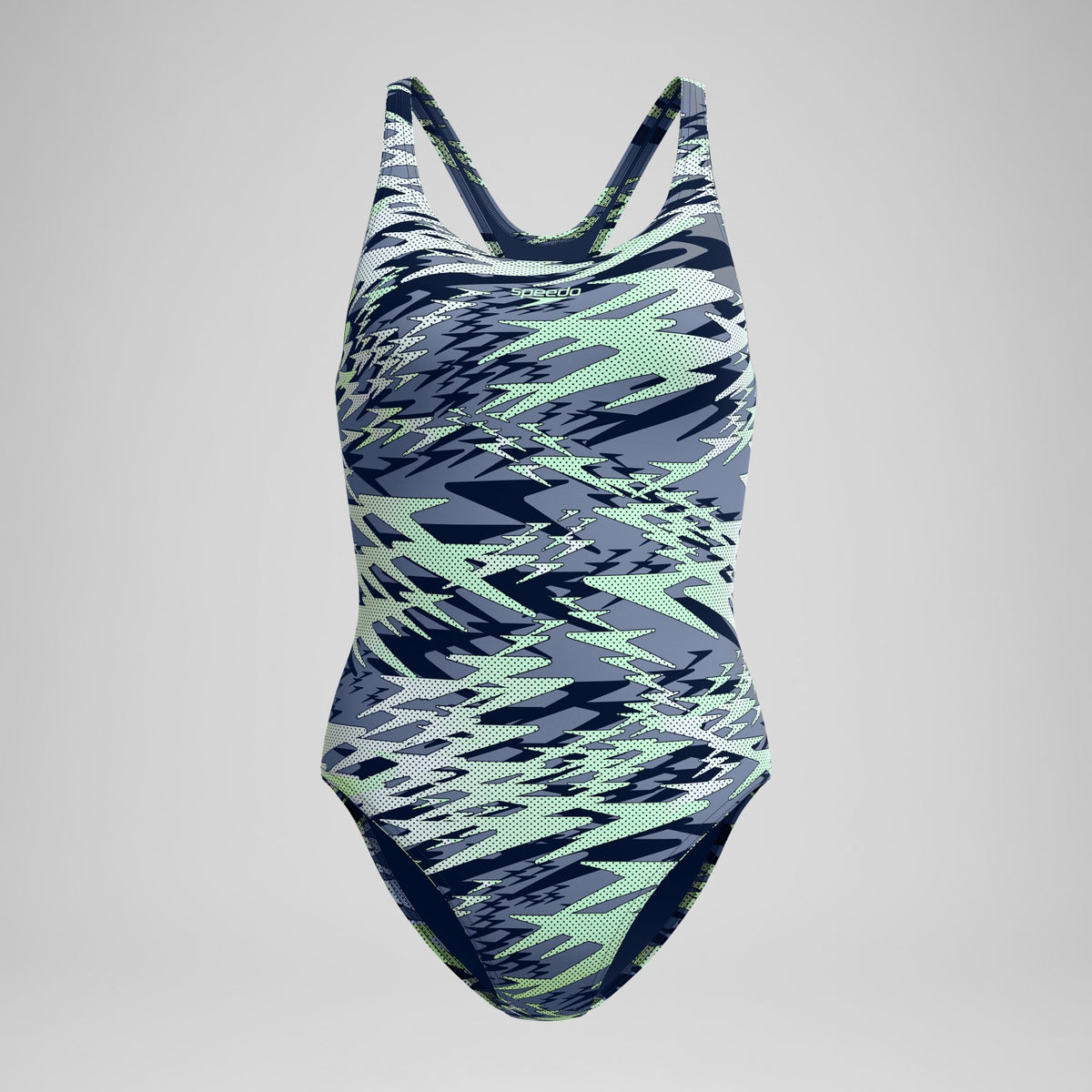 Speedo Hyperboom Printed Medalist Swimsuit Green