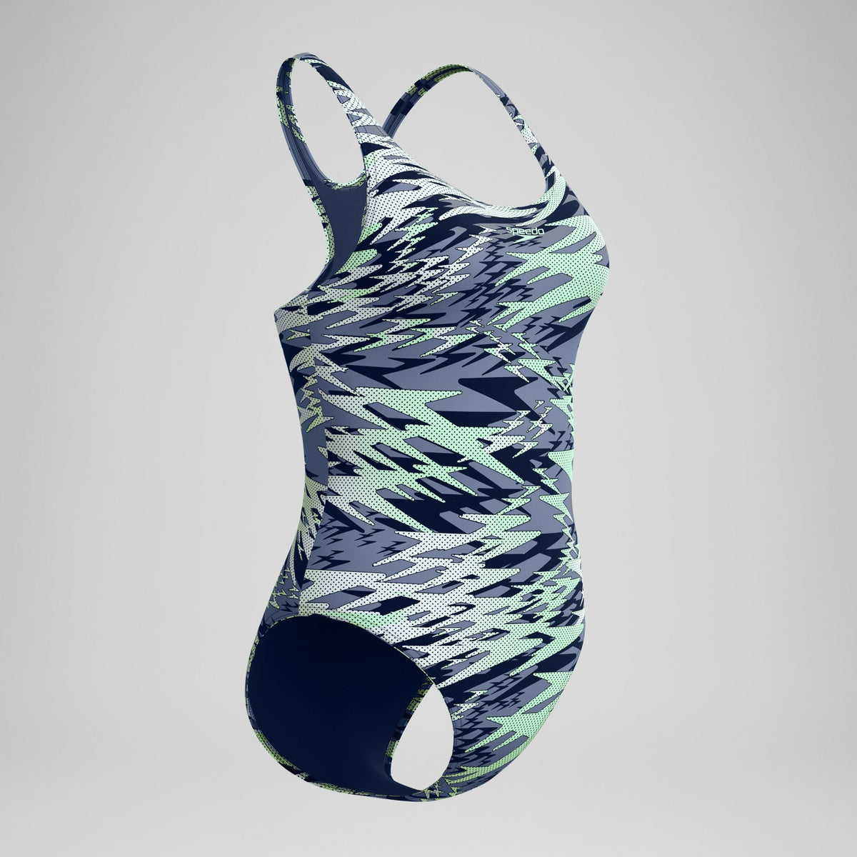 Speedo Hyperboom Printed Medalist Swimsuit Green