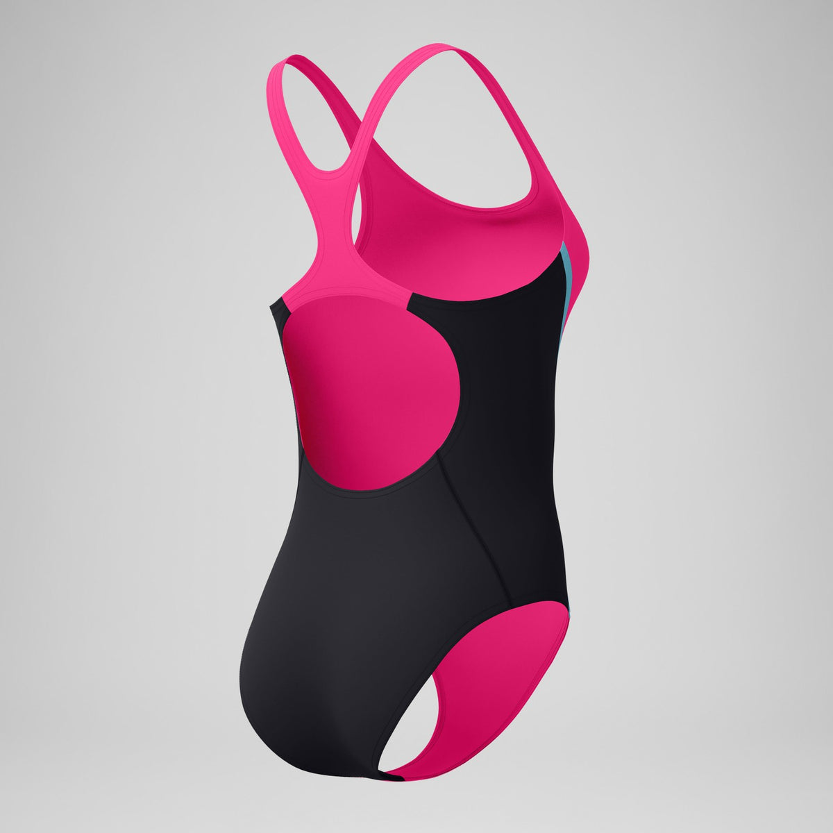 Speedo Medalist Solid Splice Swimsuit Pink