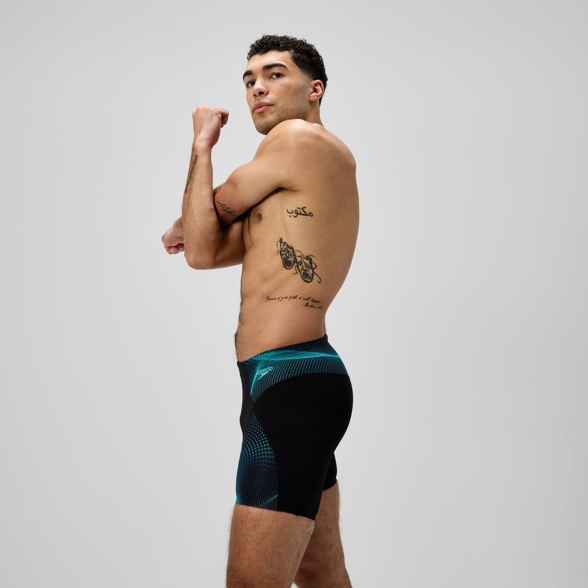Speedo Endurance+ MAX Compression Mid Jammer Black/Turquoise