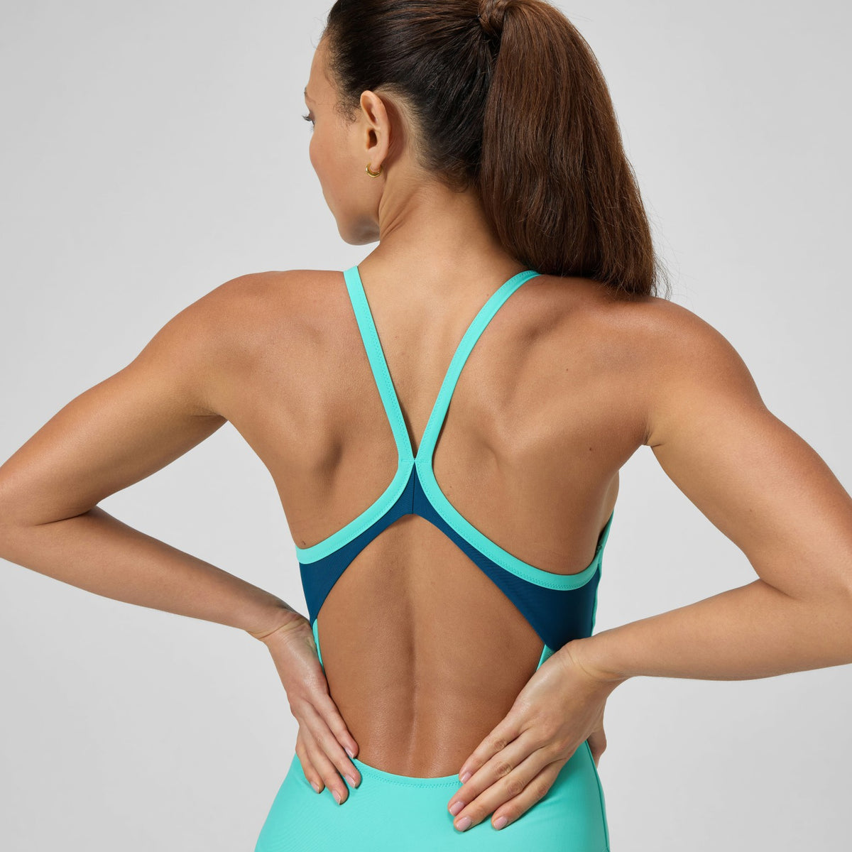 Speedo Solid Racerback Swimsuit Turquoise
