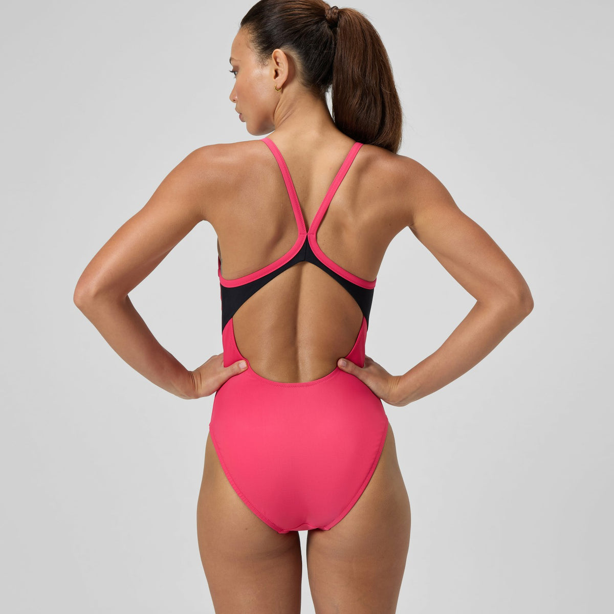 Speedo Solid Racerback Swimsuit Pink