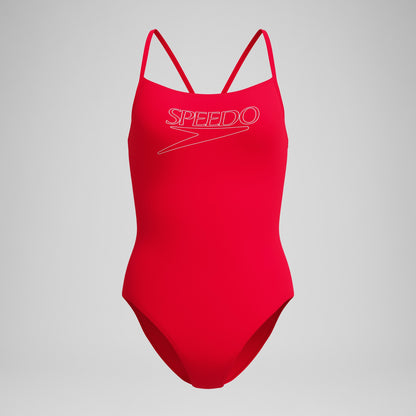 Speedo Endurance+ Logo Thinstrap Swimsuit Red