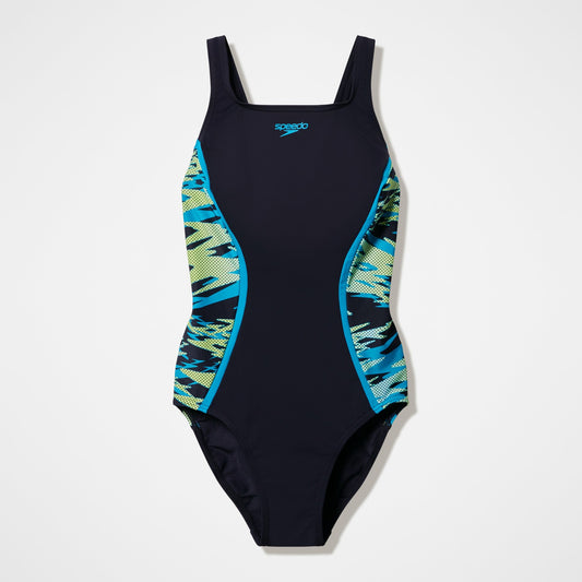 Speedo Hyperboom Splice Muscleback One Piece Black/Turquoise
