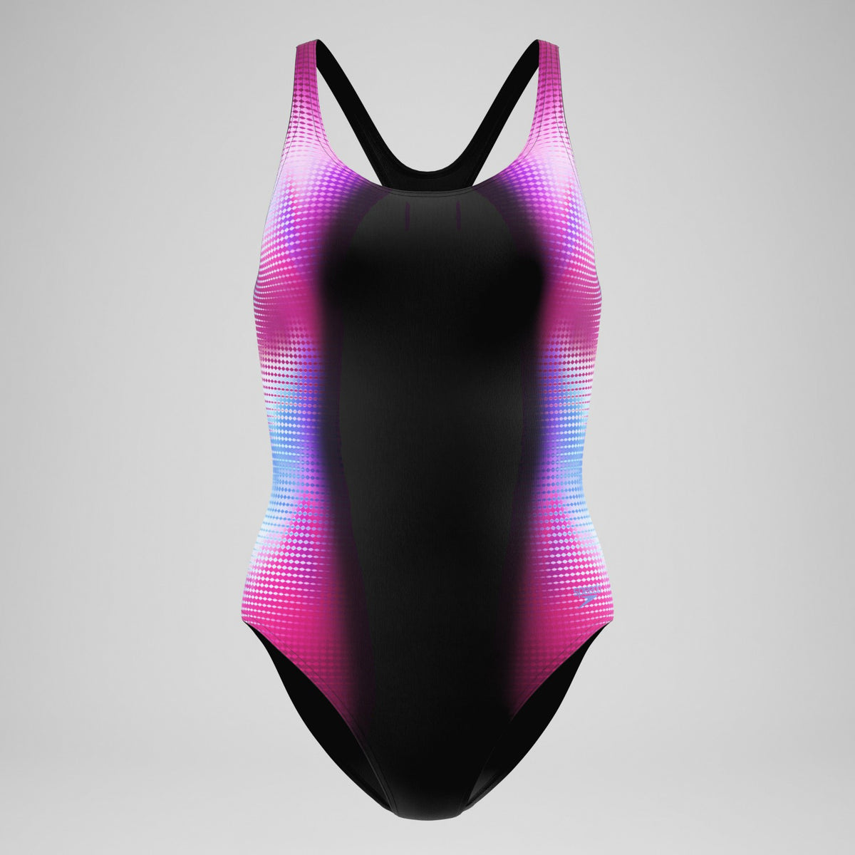 Speedo Printed Medalist Swimsuit Black/Pink