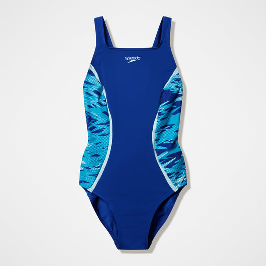 Speedo Hyperboom Splice Muscleback One Piece Blue