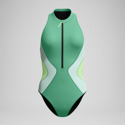 Speedo Ocean Flex Zip Swimsuit Green