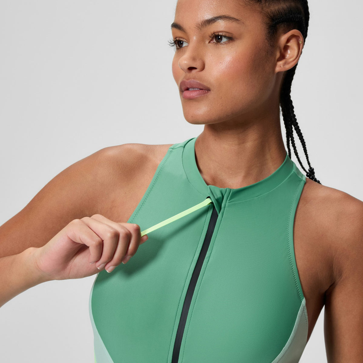 Speedo Ocean Flex Zip Swimsuit Green