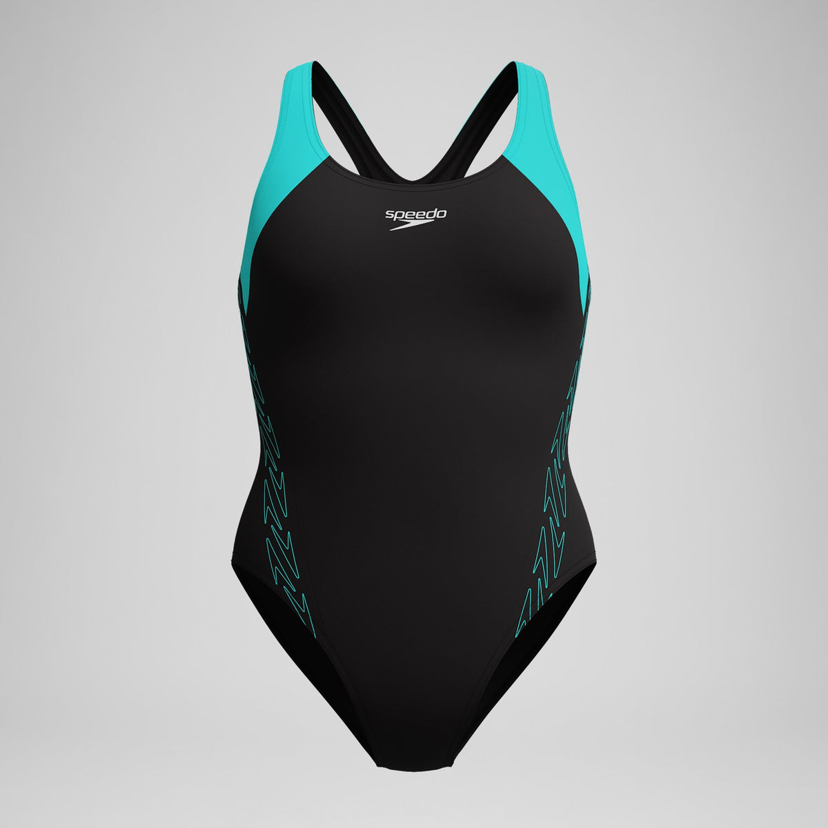 Speedo HyberBoom Splice Racerback Swimsuit Black/Turquoise