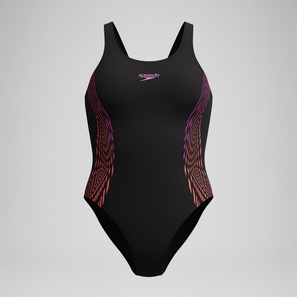 Speedo Placement Muscleback Swimsuit Black/Pink