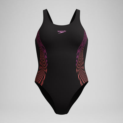 Speedo Placement Muscleback Swimsuit Black/Pink