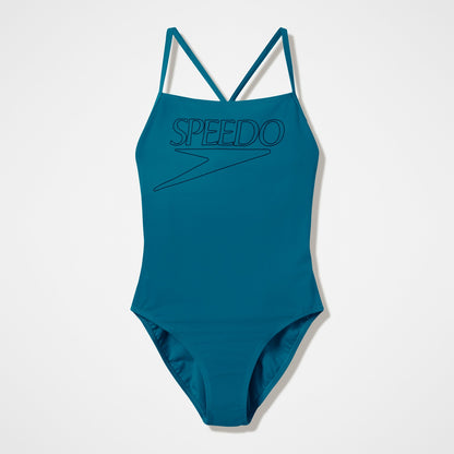 Speedo Endurance+ Logo Thinstrap Swimsuit Green