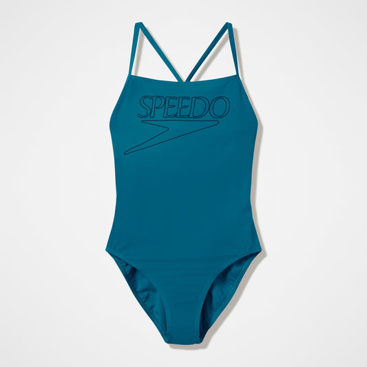Speedo Endurance+ Logo Thinstrap Swimsuit Green