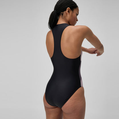 Speedo Colourblock Swimsuit Black/Dark Grey